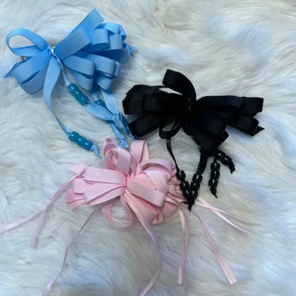 *****  Bundle (3) of Loopy Bow on Spring Barrette     5B8092  Handmade NWT Bouti